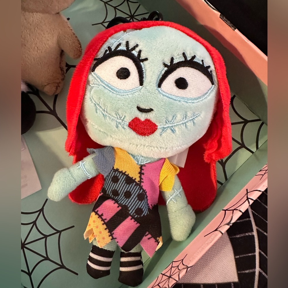 Disneys Nightmare Before Christmas Sally Colorful Patchwork Doll with Red Hair